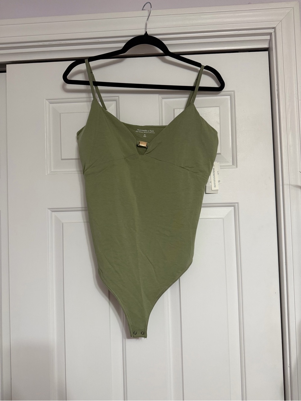 Abercrombie & Fitch Olive Green V-Neck Bodysuit